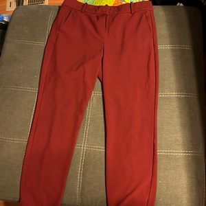 Red J Crew Mercantile dress pants.
